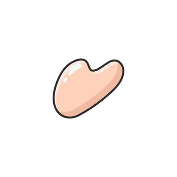 Pastel doodle gua sha vector icon in a clean illustrated style. Facial mass.. Stock Illustration