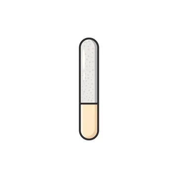 Pastel doodle nail file vector icon in a clean illustrated style. Manicure .. Stock Illustration