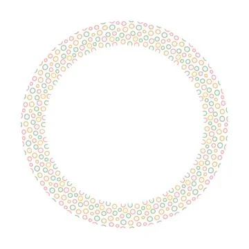 Pastel Dot Circle Border Vector Illustration Decorative Round Frame Illustrazione stock