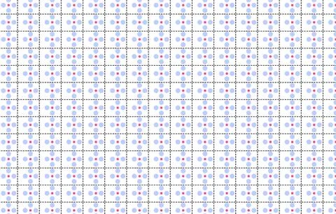 Pastel Dot Grid Floral Pattern Seamless Tile With Dotted Lines And Minimali.. Stock Illustration