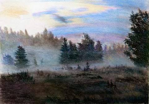 Pastel drawing Stock Illustration