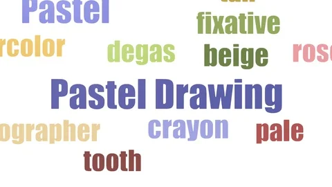 Pastel Drawing Word Cloud Animated On White Background 스톡 동영상 103664298
