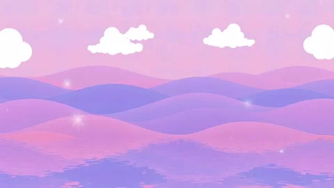 Pastel Dreamscape Background: Gentle Clouds Reflecting on Tranquil Waters Stock Footage 317966754