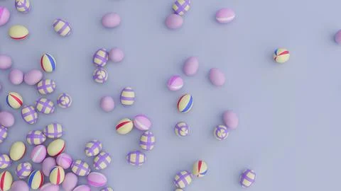 Pastel Easter Egg Background - Top Down Perspective - Happy Easter 스톡 일러스트