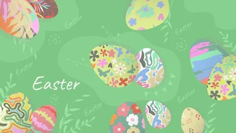 Pastel Easter Egg Label Template Top View Stock Illustration