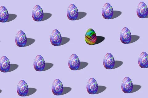 Pastel Easter egg pattern made, trendy style egg Stockillustratie