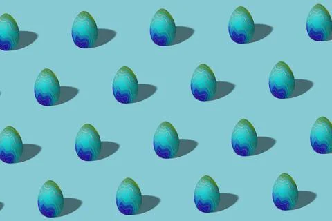 Pastel Easter egg pattern made, trendy style egg Illustrazione stock