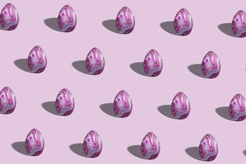 Pastel Easter egg pattern made, trendy style egg Stock Illustration