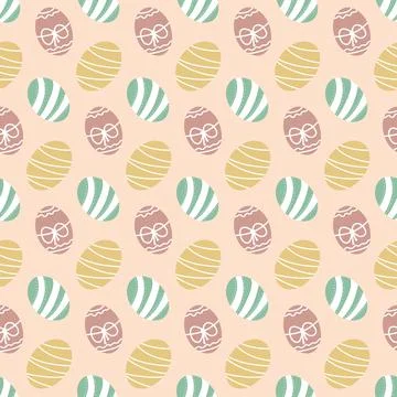 Pastel Easter egg seamless pattern, blue pink yellow textile design, vector i Illustrazione stock
