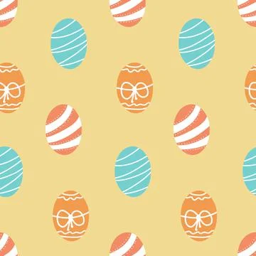 Pastel Easter egg seamless pattern, pink blue yellow white textile design Illustrazione stock