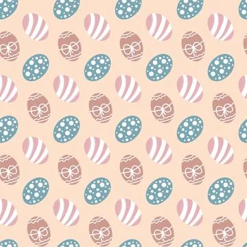 Pastel Easter egg seamless pattern, blue pink yellow textile design and decor Illustrazione stock