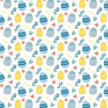 Pastel Easter Eggs Pattern, for fabrics, wrapping paper, seasonal decorations Stockillustratie