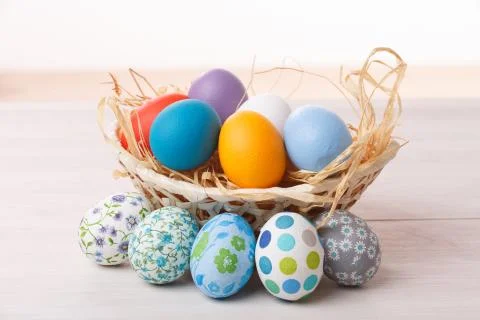 Pastel easter eggs Stock Photos