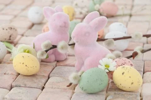 Pastel easter eggs Stock Photos