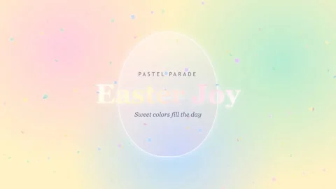 Pastel Easter Joy text animation with falling confetti Stock Footage 335945042