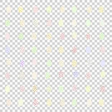 Pastel Easter Pattern of Decorative Dots on Transparent Background Stock Illustration