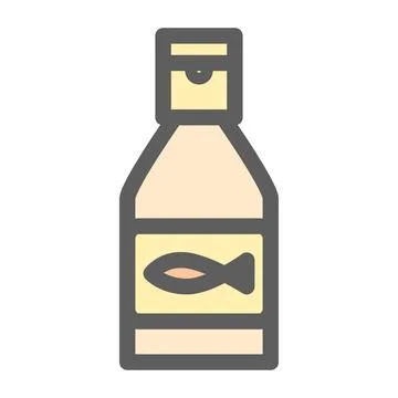 Pastel fish sauce flat Stock Illustration