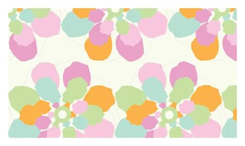 Pastel floral pattern background with soft shapes for spring and summer dec.. Illustrazione stock