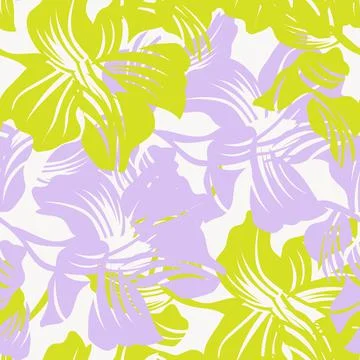 Pastel Floral Seamless Pattern Background Stock Illustration