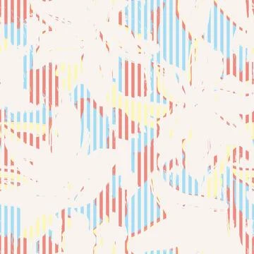 Pastel Floral Stripe seamless pattern design Stock Illustration