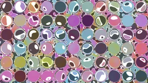 Pastel Fluid Circle Grid Motion Loop with Wavy Chromatic Distortion Vídeos de archivo 347064643