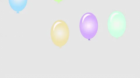 Pastel gentle Color balloons loop with transparency Stock Footage 240611826