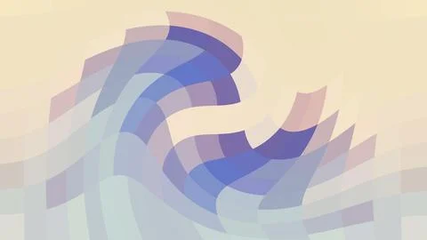 Pastel Geometric Abstract Background with Transparent Curved Shapes Stock Illustration