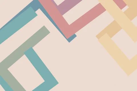 Pastel geometric abstract pattern with layered shapes and soft colors, crea.. Stock Illustration
