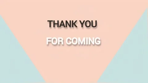 Pastel geometric background featuring a "Thank You for Coming" message. Stock Footage 307611114