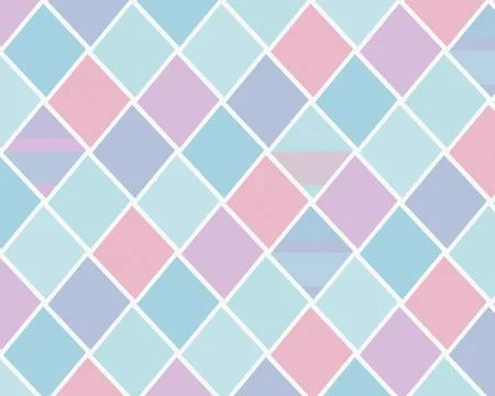 Pastel geometric diamond pattern background with soft pink, blue, and purpl.. Stock-Illustration
