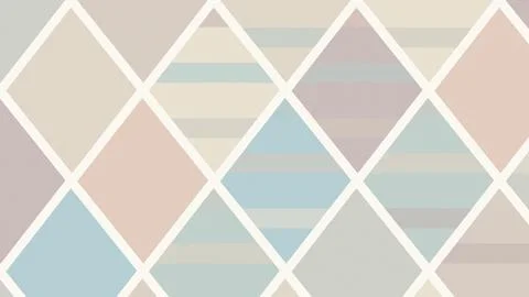Pastel geometric diamond pattern background with soft cream, pink, and blue.. Stock-Illustration
