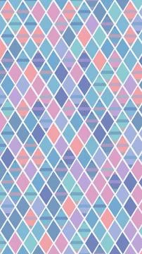 Pastel geometric diamond pattern with layered colors in blue, pink, and whi.. Stock Illustration
