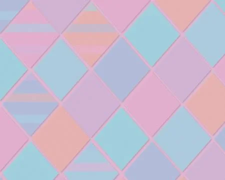 Pastel geometric diamond pattern in soft pink, blue, and peach tones, creat.. Stock Illustration
