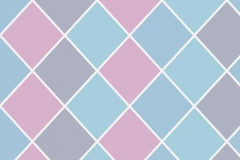 Pastel geometric diamond pattern in soft pink, blue, and gray, creating a c.. Stock Illustration