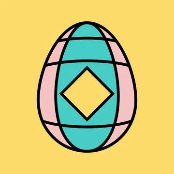 Pastel Geometric Easter Egg Minimal Flat Icon Design 스톡 일러스트
