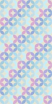 Pastel geometric floral pattern with repeating rounded shapes creates a sof.. Stock Illustration