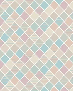 Pastel geometric lattice pattern with interlocking diamond shapes in blue, .. Stock Illustration