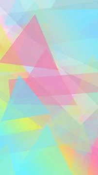 Pastel geometric low-poly triangles blend blue, pink, yellow, and mint tone.. Stock Illustration