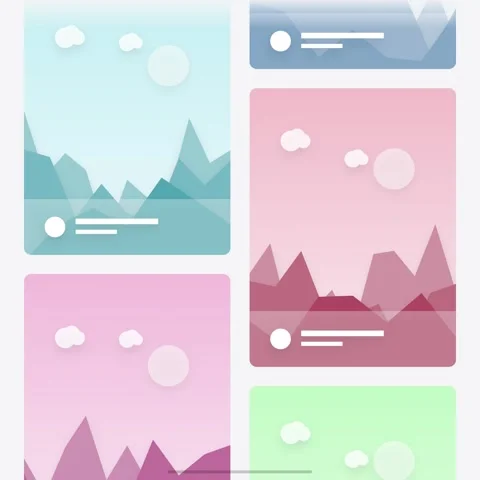 Pastel geometric mountains landscape background vector illustration art Stock Footage 344776786