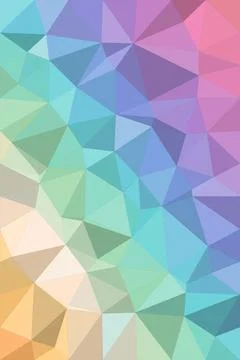 A pastel geometric polygon background with multicolor triangles creates a s.. Stock Illustration