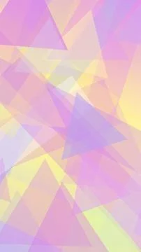 Pastel geometric triangles blend soft pink, purple, and yellow tones in a m.. Illustrazione stock