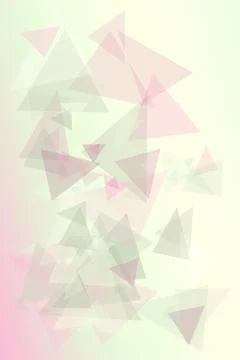 Pastel geometric triangles float in a gentle abstract composition with drea.. Stock Illustration