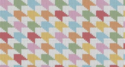 Pastel gingham knitted pattern, Festive Sweater Design. Seamless Knitted Patt Stock Illustration