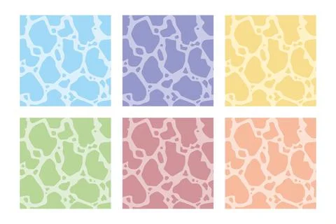 Pastel Giraffe Pattern Tile Set for Backgrounds and Decorative Design Stock Illustration