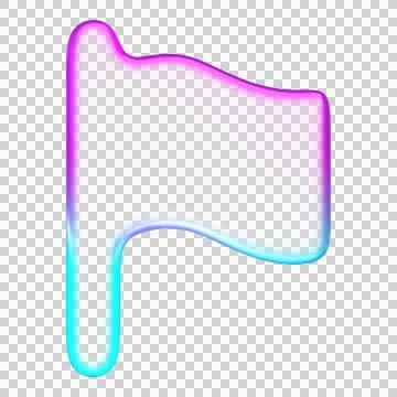 Pastel glass flag icon in gradient glassmorphism style for milestone mark, .. Stock Illustration