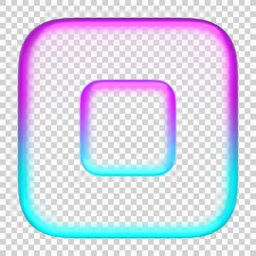 Pastel glass stop icon in gradient glassmorphism style for media playback, .. Stockillustratie