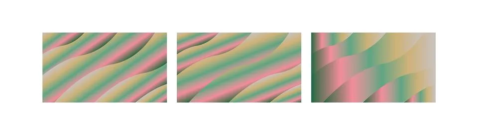 Pastel Gradient Backgrounds Bundle with Pink Green and Gold Soft Retro Flui.. Stock Illustration