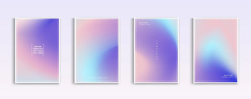 Pastel gradient backgrounds vector set. soft tender white, orange, pink, pu.. 스톡 일러스트