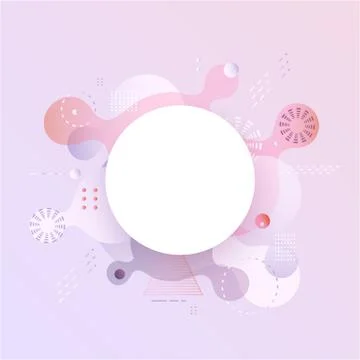 Pastel gradient banner with fluid color abstract shapes and bubbles with big Stock Illustration