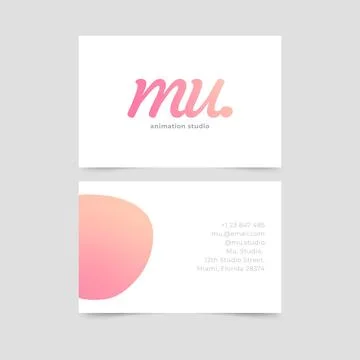 Pastel gradient business card template Stock Illustration